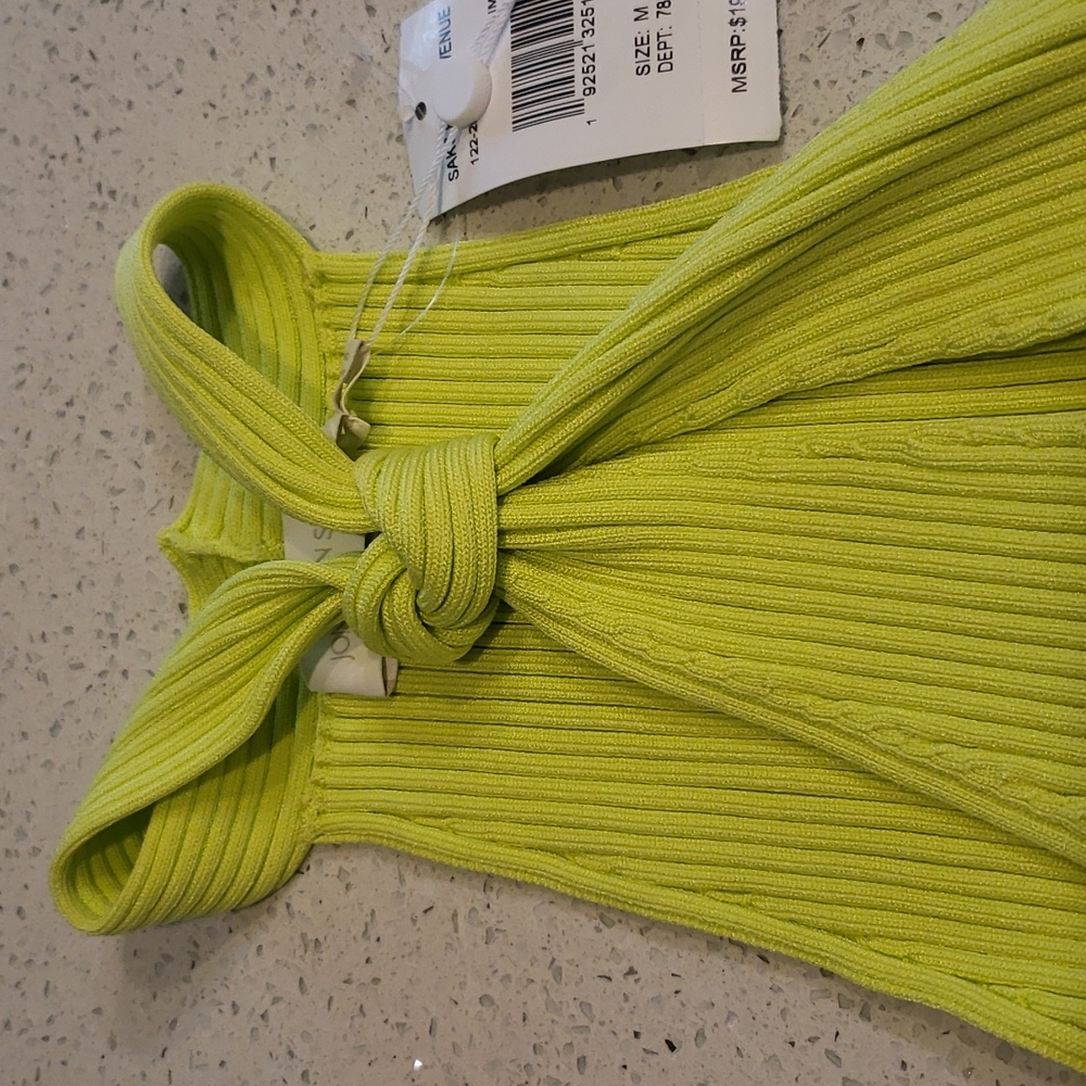 Jonathan Simkhai Andrea Rib Halter in Lime - Picture 11 of 15